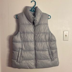 grey puffer vest